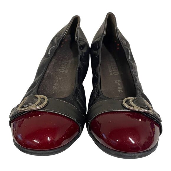 Mephisto Amelia Women's Black Burgundy Cap To Ballet Flats 7.5 - Picture 3 of 6
